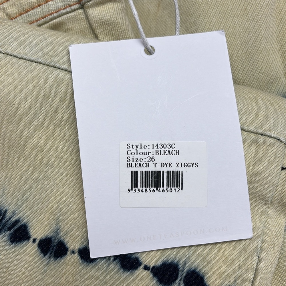 One Teaspoon Cream Tie-Dye Flare Jeans - Picture 4 of 4
